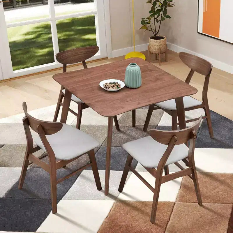 Table de salle à manger carrée en bois Okak pour 4 - Table de cuisine, table de salle à manger pour salle à manger, restaurant, salon