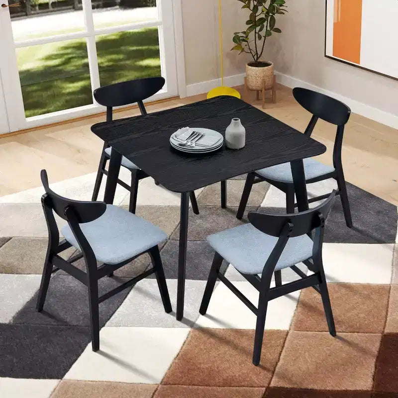 Table de salle à manger carrée en bois Okak pour 4 - Table de cuisine, table de salle à manger pour salle à manger, restaurant, salon