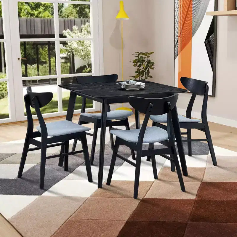 Table de salle à manger carrée en bois Okak pour 4 - Table de cuisine, table de salle à manger pour salle à manger, restaurant, salon