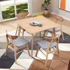 Table de salle à manger carrée en bois Okak pour 4 - Table de cuisine, table de salle à manger pour salle à manger, restaurant, salon
