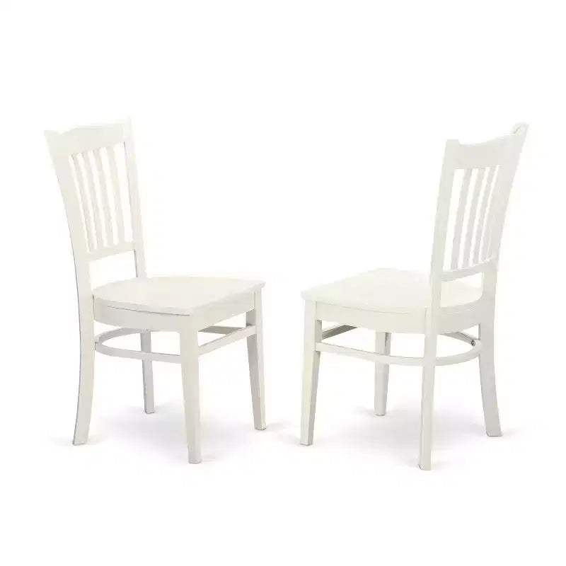 HomeStock Belmont, ensemble de salle à manger 5 pièces, avec une table de cuisine et 4 chaises de cuisine avec assise en bois, coloris blanc lin