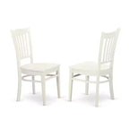 HomeStock Belmont, ensemble de salle à manger 5 pièces, avec une table de cuisine et 4 chaises de cuisine avec assise en bois, coloris blanc lin