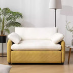 Fauteuil de canapé moderne surdimensionné en chenille avec blocs de couleur et oreillers, 50*43 pouces