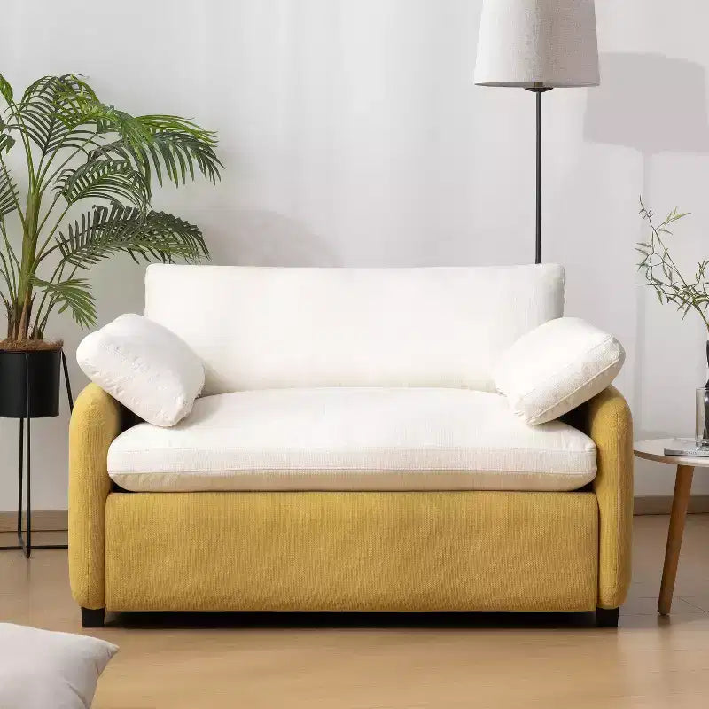 Fauteuil de canapé moderne surdimensionné en chenille avec blocs de couleur et oreillers, 50*43 pouces