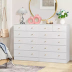 Commode Karl Home à 6 tiroirs en panneaux de particules blancs de 66 cm de large