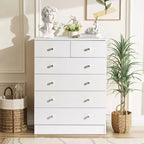 Commode Karl Home à 6 tiroirs en panneaux de particules blancs de 66 cm de large