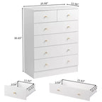Commode Karl Home à 6 tiroirs en panneaux de particules blancs de 66 cm de large