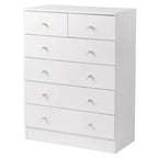 Commode Karl Home à 6 tiroirs en panneaux de particules blancs de 66 cm de large