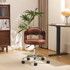 Karl Home | Chaise de bureau à dossier en bois en forme d'anneau avec patins et roulettes