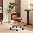 Karl Home | Chaise de bureau à dossier en bois en forme d'anneau avec patins et roulettes