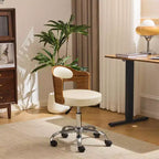 Karl Home | Chaise de bureau à dossier en bois en forme d'anneau avec patins et roulettes