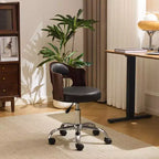 Karl Home | Chaise de bureau à dossier en bois en forme d'anneau avec patins et roulettes