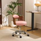 Karl Home | Chaise de bureau à dossier en bois en forme d'anneau avec patins et roulettes