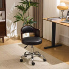 Karl Home | Chaise de bureau à dossier en bois en forme d'anneau avec patins et roulettes