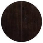 Ensemble de salle à manger 5 pièces style ferme, table à manger ronde extensible en bois et 4 chaises rembourrées