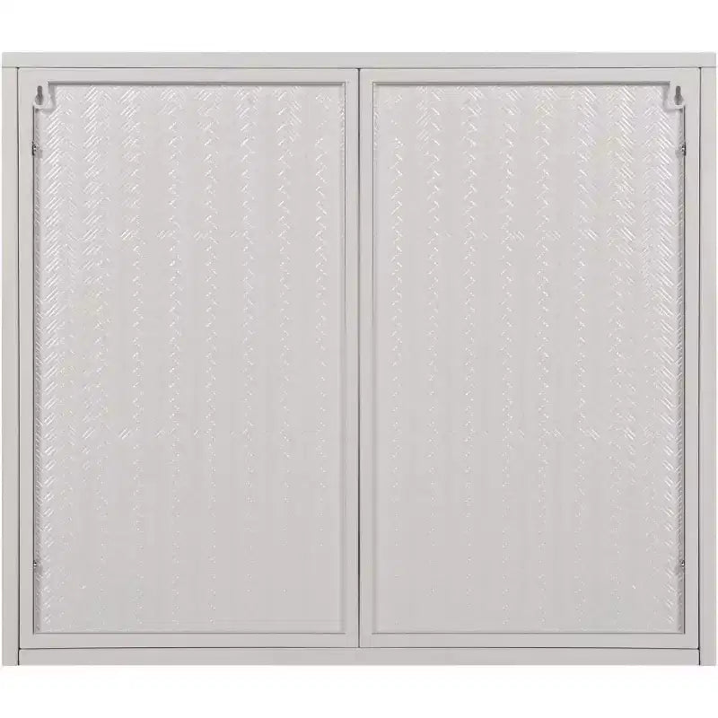 Meuble Mural Double Porte Vitrée 27,56 po, Armoire de Cuisine Vitrine, Style Minimaliste Moderne, Rangement à Trois Niveaux, Fer et Verre Trempé, Montage Facile