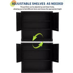 Meuble Haut de Rangement Mural de Garage avec Serrure, Armoire Murale en Acier Robuste avec Étagères Réglables, Organiseur d'Outils Suspendu