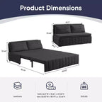 Canapé-lit convertible Mjkone W62inch, canapé-lit 3-en-1 moderne en tissu Leathaire, méridienne