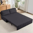 Canapé-lit convertible Mjkone W62inch, canapé-lit 3-en-1 moderne en tissu Leathaire, méridienne