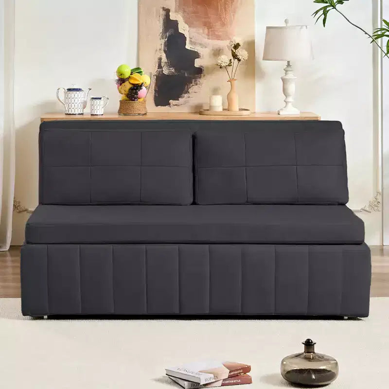 Canapé-lit convertible Mjkone W62inch, canapé-lit 3-en-1 moderne en tissu Leathaire, méridienne