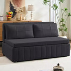 Canapé-lit convertible Mjkone W62inch, canapé-lit 3-en-1 moderne en tissu Leathaire, méridienne