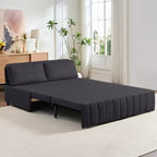 Canapé-lit convertible Mjkone W62inch, canapé-lit 3-en-1 moderne en tissu Leathaire, méridienne