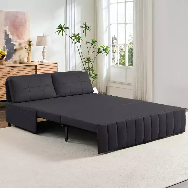 Canapé-lit convertible Mjkone W62inch, canapé-lit 3-en-1 moderne en tissu Leathaire, méridienne