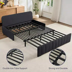Canapé-lit convertible Mjkone W62inch, canapé-lit 3-en-1 moderne en tissu Leathaire, méridienne