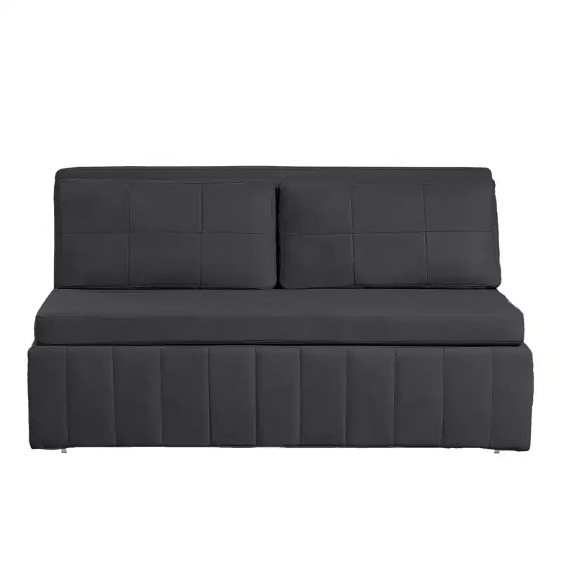 Canapé-lit convertible Mjkone W62inch, canapé-lit 3-en-1 moderne en tissu Leathaire, méridienne