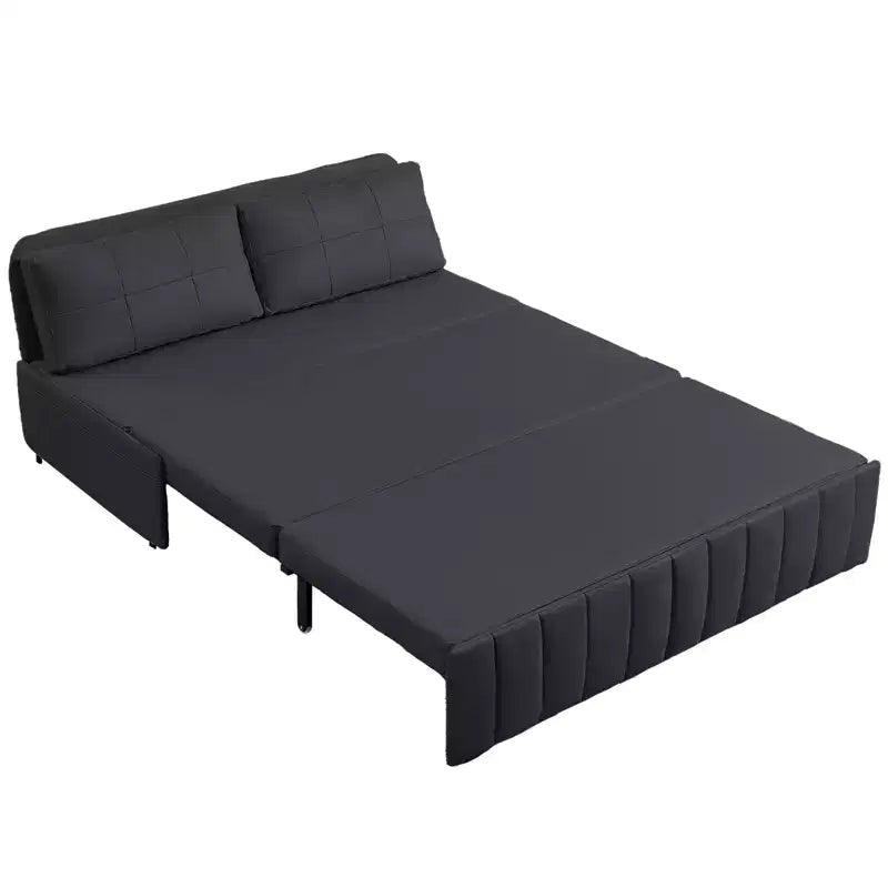 Canapé-lit convertible Mjkone W62inch, canapé-lit 3-en-1 moderne en tissu Leathaire, méridienne