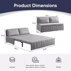 Canapé-lit convertible Mjkone W62inch, canapé-lit 3-en-1 moderne en tissu Leathaire, méridienne