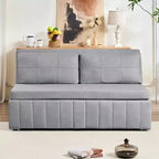 Canapé-lit convertible Mjkone W62inch, canapé-lit 3-en-1 moderne en tissu Leathaire, méridienne