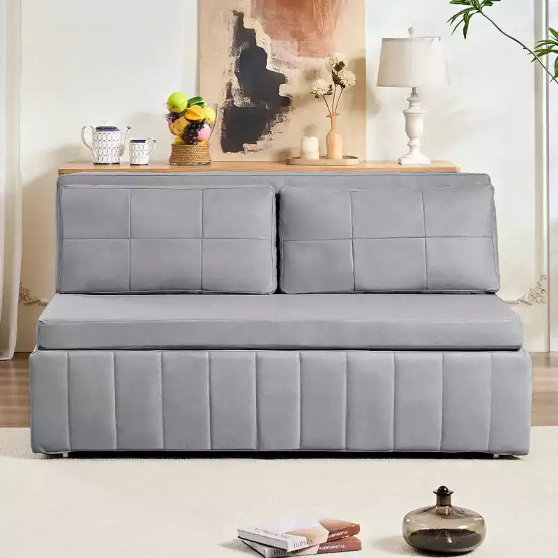 Canapé-lit convertible Mjkone W62inch, canapé-lit 3-en-1 moderne en tissu Leathaire, méridienne