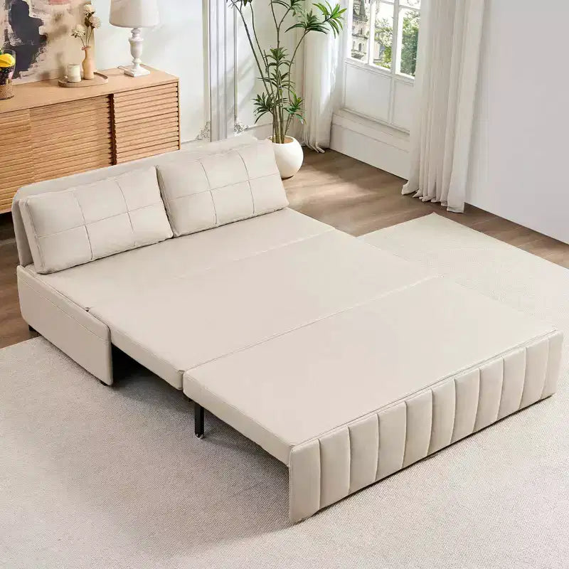 Canapé-lit convertible Mjkone W62inch, canapé-lit 3-en-1 moderne en tissu Leathaire, méridienne
