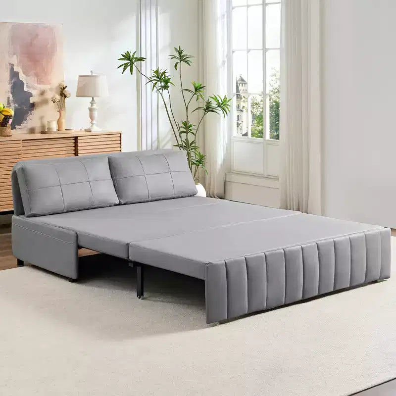 Canapé-lit convertible Mjkone W62inch, canapé-lit 3-en-1 moderne en tissu Leathaire, méridienne