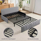 Canapé-lit convertible Mjkone W62inch, canapé-lit 3-en-1 moderne en tissu Leathaire, méridienne