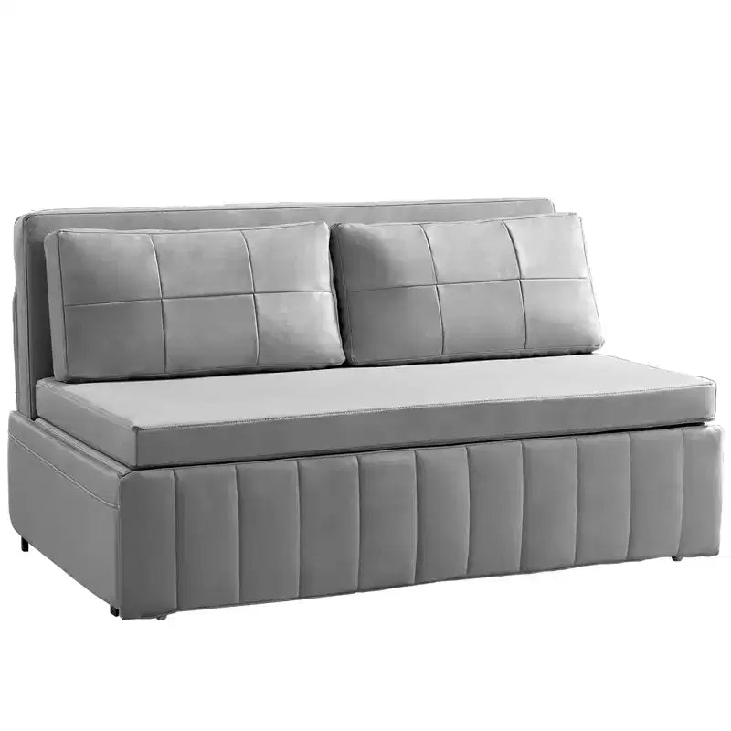 Canapé-lit convertible Mjkone W62inch, canapé-lit 3-en-1 moderne en tissu Leathaire, méridienne