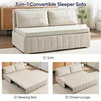 Canapé-lit convertible Mjkone W62inch, canapé-lit 3-en-1 moderne en tissu Leathaire, méridienne