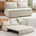 Mjkone W62inch Pull Out Sofa Bed, 3-in-1 Modern Pull Out Leathaire Fabric Sleeper Sofa Couch,Chaise Lounge