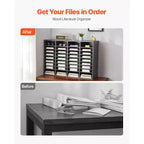 Organisateur de documents VEVOR, casier de bureau à 36 compartiments avec étagères réglables, trieur de courrier en bois MDF, gris