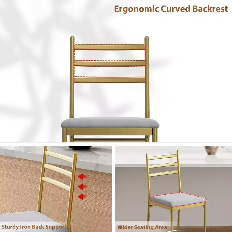 Tabourets de bar modernes avec dossier, chaises de bar hauteur comptoir avec repose-pieds, tabourets de bar en métal rembourrés pour îlot de cuisine, salle à manger