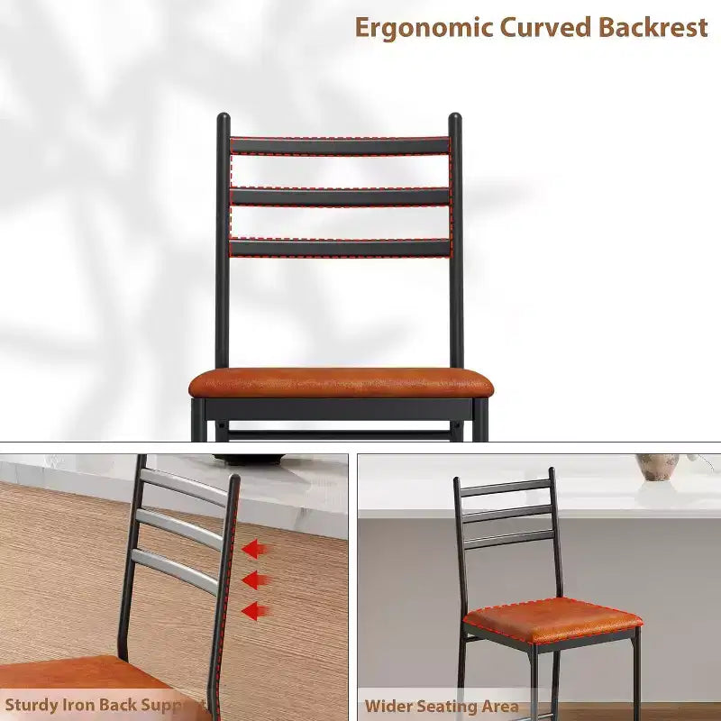 Tabourets de bar modernes avec dossier, chaises de bar hauteur comptoir avec repose-pieds, tabourets de bar en métal rembourrés pour îlot de cuisine, salle à manger