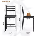 Tabourets de bar modernes avec dossier, chaises de bar hauteur comptoir avec repose-pieds, tabourets de bar en métal rembourrés pour îlot de cuisine, salle à manger