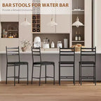 Tabourets de bar modernes avec dossier, chaises de bar hauteur comptoir avec repose-pieds, tabourets de bar en métal rembourrés pour îlot de cuisine, salle à manger