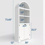 Bibliothèque de 72'' de haut avec portes doubles et étagère réglable, 5 niveaux, en bois, avec rangement pour le bureau à domicile.