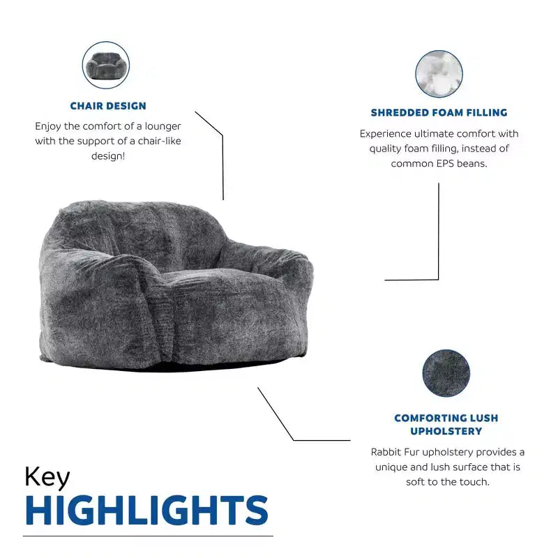Pouf en mousse HomeStock Tore en fausse fourrure