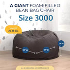 Pouf géant Ultimate Sack, chaise longue intérieure confortable et surdimensionnée
