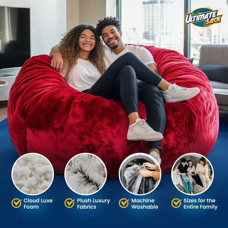 Pouf géant Ultimate Sack, chaise longue intérieure confortable et surdimensionnée