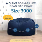 Pouf géant Ultimate Sack, chaise longue intérieure confortable et surdimensionnée