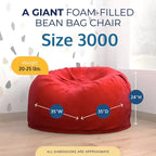 Pouf géant Ultimate Sack, chaise longue intérieure confortable et surdimensionnée